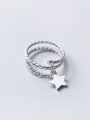 thumb 925 Sterling Silver Star Vintage Stackable Ring 2