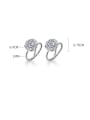 thumb 925 Sterling Silver Cubic Zirconia Round Minimalist Huggie Earring 2
