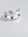 thumb 925 Sterling Silver Irregular Minimalist Simple Glossy Width  Band Ring 0