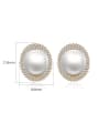 thumb Brass Imitation Pearl Geometric Trend Stud Earring 4