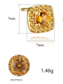 thumb 925 Sterling Silver Cubic Zirconia Yellow Square Luxury Stud Earring 2