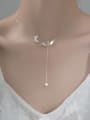 thumb 925 Sterling Silver Butterfly Tassel  Minimalist Lariat Necklace 1