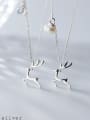 thumb 925 Sterling Silver Deer Minimalist Necklace 4