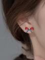 thumb 925 Sterling Silver Cubic Zirconia Bowknot Dainty Stud Earring 1