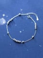 thumb 925 Sterling Silver Round Minimalist Bead Anklet 0