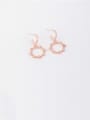 thumb Brass Cubic Zirconia White Round Minimalist Hook Earring 1