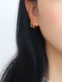 thumb Brass Rhinestone Double line Geometric Minimalist Stud Earring 2