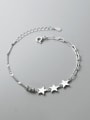 thumb 925 Sterling Silver Pentagram Minimalist Asymmetrical  Chain Bracelet 2