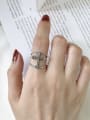 thumb 925 Sterling Silver Cross Minimalist Free Size Band Ring 1