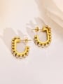 thumb Stainless steel Cubic Zirconia Geometric Vintage Stud Earring 3