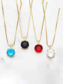 thumb Brass Glass Stone Round Vintage Necklace 0