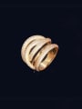 thumb Brass Cubic Zirconia Irregular Luxury Stackable Ring 0
