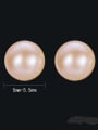 thumb 925 Sterling Silver Freshwater Pearl Round Minimalist Stud Earring 3