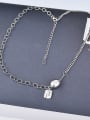 thumb 925 Sterling Silver Geometric Vintage Hollow Chain Necklace 3