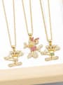 thumb Brass Cubic Zirconia Mouse Cute Necklace 0