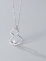 thumb 925 Sterling Silver Rhinestone hollow gourd Pendant Necklace 0