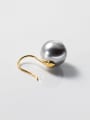 thumb 925 Sterling Silver Imitation Pearl Geometric Minimalist Hook Earring 3