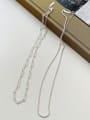 thumb 925 Sterling Silver Hollow Geometric Chain Minimalist Necklace 0