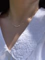 thumb 925 Sterling Silver Minimalist Olive Bead Snake Bone Chain Necklace 2