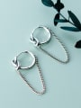 thumb 925 Sterling Silver  Vintage Round personality chain earrings 0