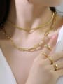 thumb Brass Hollow Geometric chain  Ethnic  Folding Chain Necklace 2