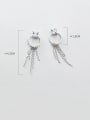 thumb 925 Sterling Silver Cubic Zirconia Square Tassel  Earring 3