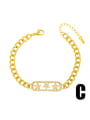 thumb Brass Cubic Zirconia Star Hip Hop Link Bracelet 3