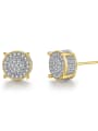 thumb Copper Cubic Zirconia  Dainty Round Stud Earring 0
