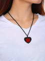 thumb Titanium Enamel Heart Minimalist Necklaces 1