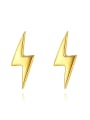 thumb 925 Sterling Silver Irregular lightning Minimalist Stud Earring 0