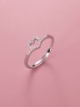 thumb 925 Sterling Silver Cubic Zirconia Heart Dainty Band Ring 1