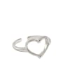 thumb 925 Sterling Silver Hollow Heart Minimalist Band Ring 4