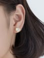 thumb 925 Sterling Silver Shell Heart Minimalist Stud Earring 3