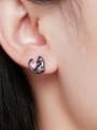 thumb 925 Sterling Silver Cubic Zirconia Icon Cat Cute Stud Earring 1