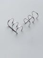 thumb 925 Sterling Silver  Minimalist Three-layer  lines  Clip Earring 0