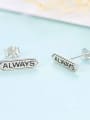 thumb 925 Sterling Silver Letter Cute Simple geometric letters Stud Earring 2