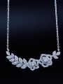 thumb Copper Cubic Zirconia White Flower Ethnic Necklace 1