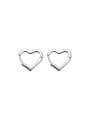 thumb 925 Sterling Silver Heart Minimalist Huggie Earring 3