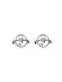 thumb 925 Sterling Silver Cubic Zirconia Round Vintage Stud Earring 4