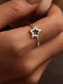 thumb 925 Sterling Silver Hollow Pentagram Minimalist Band Ring 1
