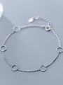 thumb 925 Sterling Silver  Simple hollow ring chain braceletLink Bracelet 2