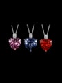 thumb Brass Cubic Zirconia Heart Luxury Necklace 0