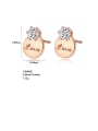 thumb 925 Sterling Silver Cubic Zirconia Round Letter Minimalist Stud Earring 2