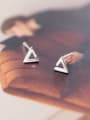 thumb 925 Sterling Silver Hollow Triangle Minimalist Stud Earring 1