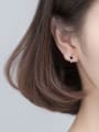 thumb 925 Sterling Silver Black Enamel Heart Cute Clip On Earrings 1