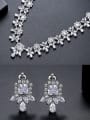 thumb Brass Cubic Zirconia Luxury Flower  Earring and Necklace Set 2