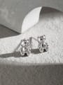 thumb 925 Sterling Silver Smooth Bear Cute Stud Earring 1
