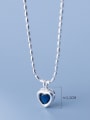 thumb 925 Sterling Silver Cubic Zirconia Heart Minimalist Beaded Chain Necklace 4