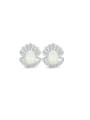 thumb 925 Sterling Silver Natural Stone Cute Shell Stud Earring 0