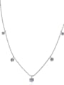 thumb Sterling Silver 0.32 CT Moissanite Round Dainty Necklace 3